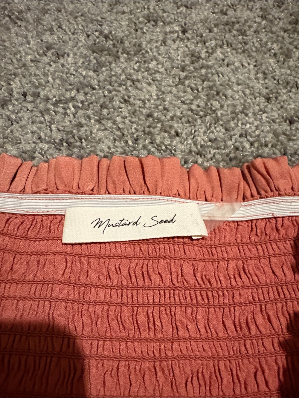 Mustard Seed Coral Tiered Smocked Waist Skirt - Picture 2 of 2